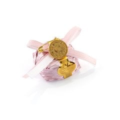 Pembe Dekorlu Altın Çikolata