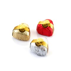 Yaldızlı Mini Kalp Çikolata 1 Kg. - Kırmızı