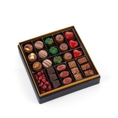 Ahşap Desenli Kadife ve Deri Kutu (Kare-Siyah)