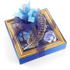 Tablo Serisi Taşlı Kadife Büyük Kutu (Gül ve Tüy)